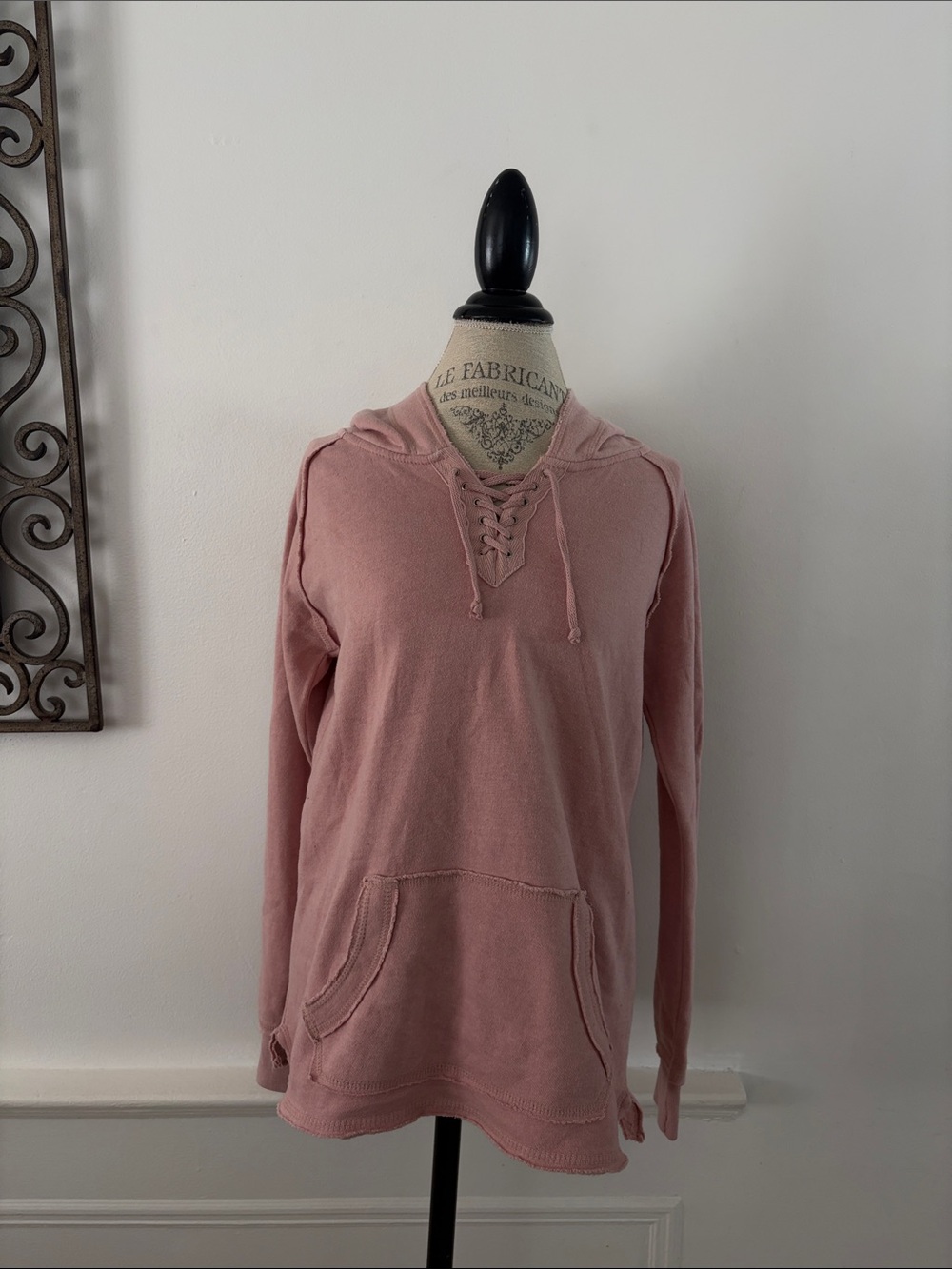 Ocean Drive Dusty Pink Lace-Up Hoodie
